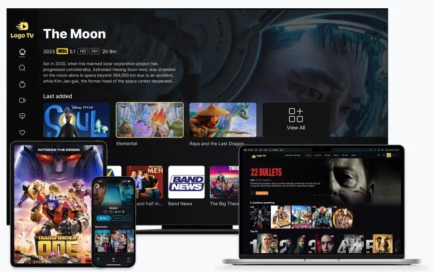 Um app de streaming com a sua marca