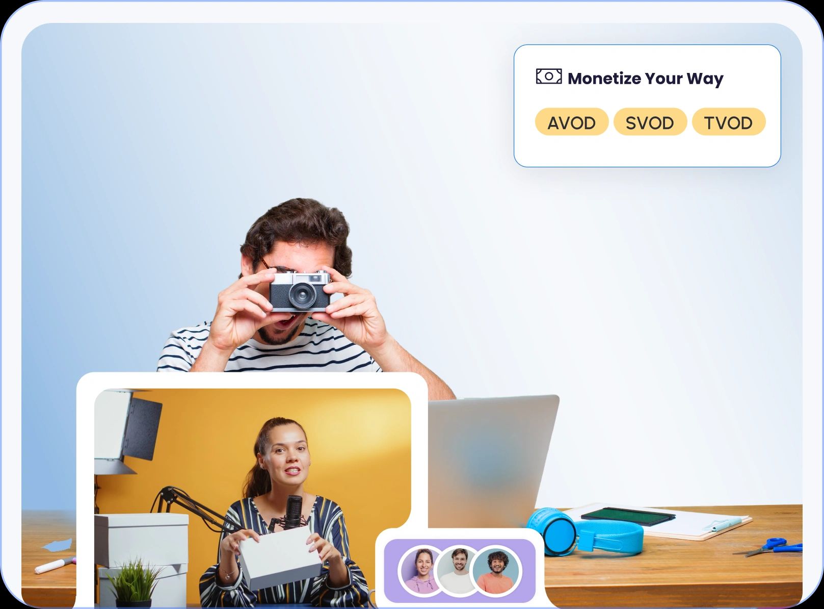 Creadores de Contenido - interfaz de plataforma de streaming