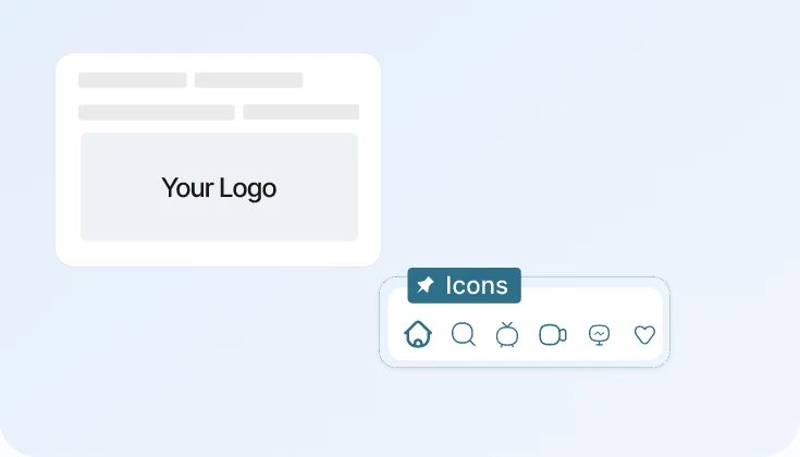 App screen with your logo and icon set