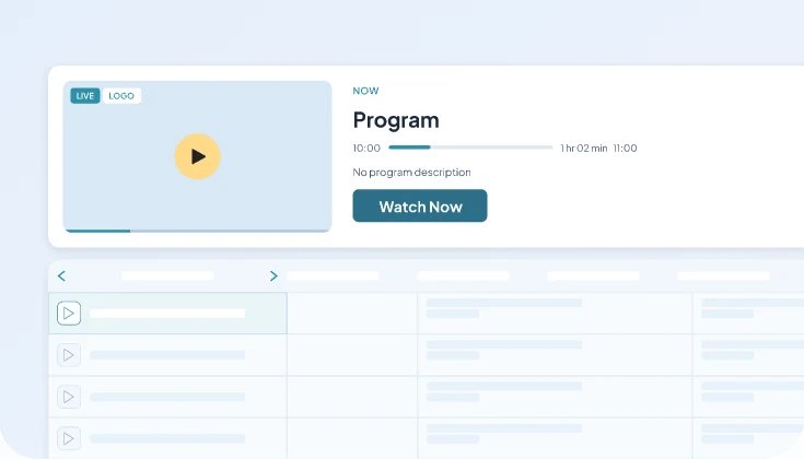 Video player next to a program guide