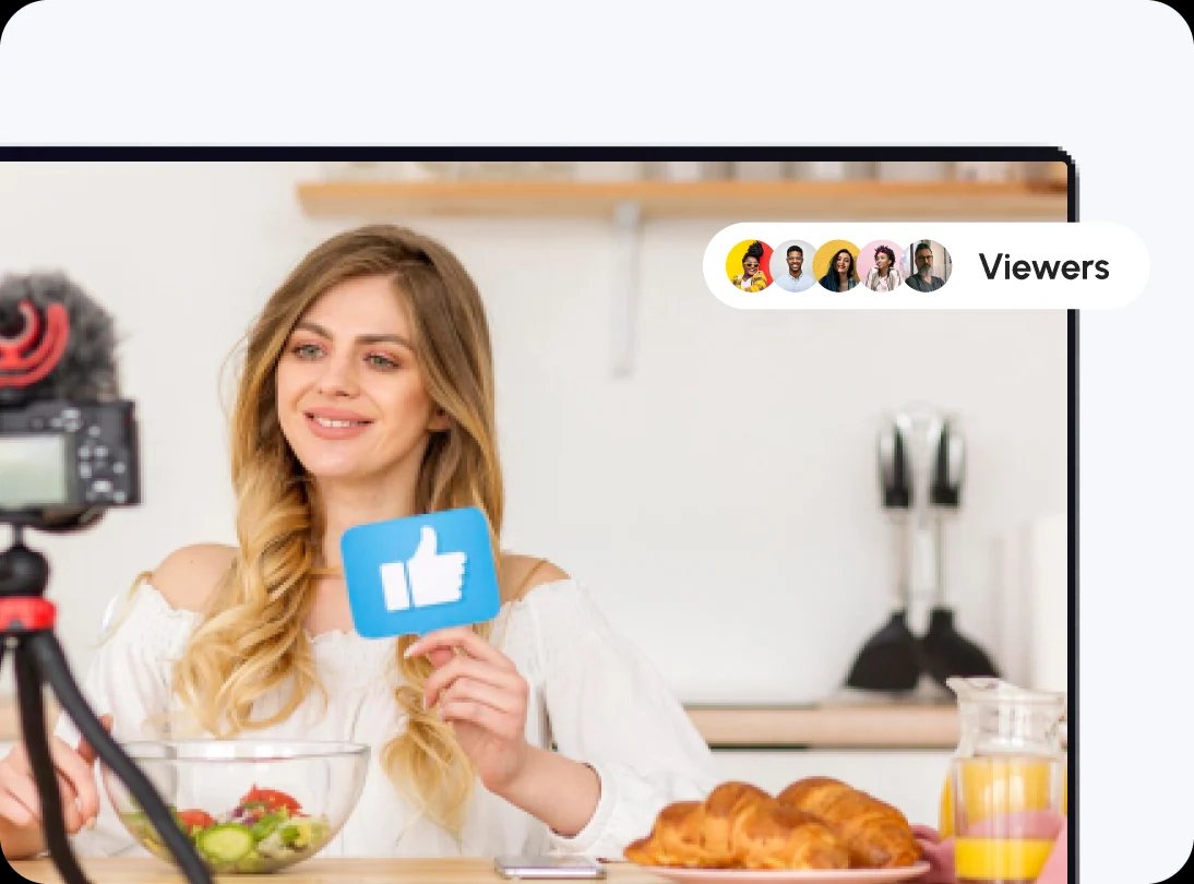 Presenter streaming live to viewers