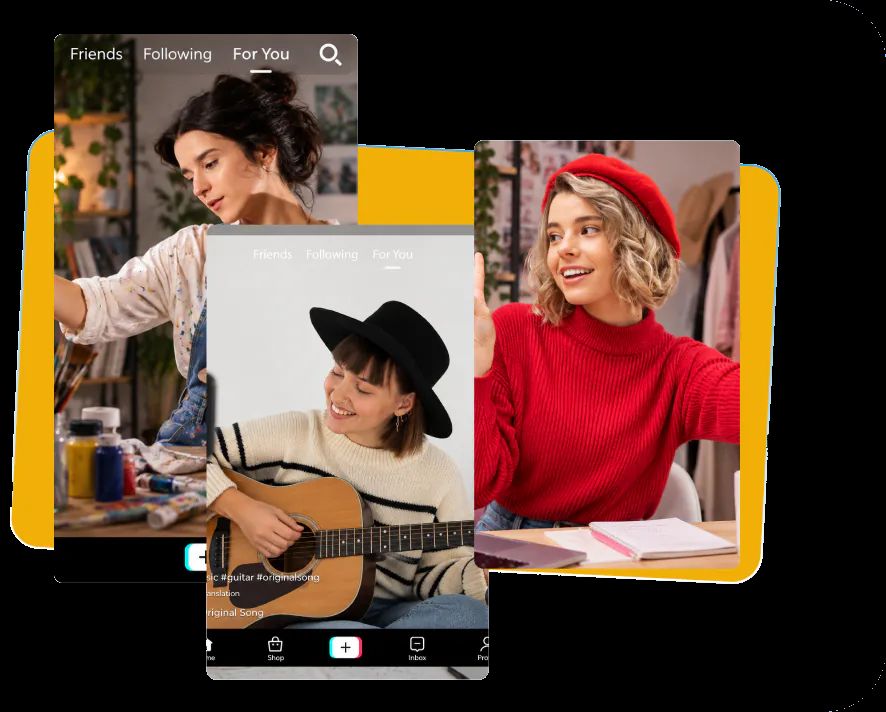 Vídeos cortos de creadores en una app con su marca