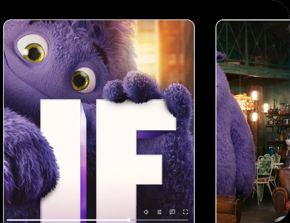 Movie posters in a branded OTT app