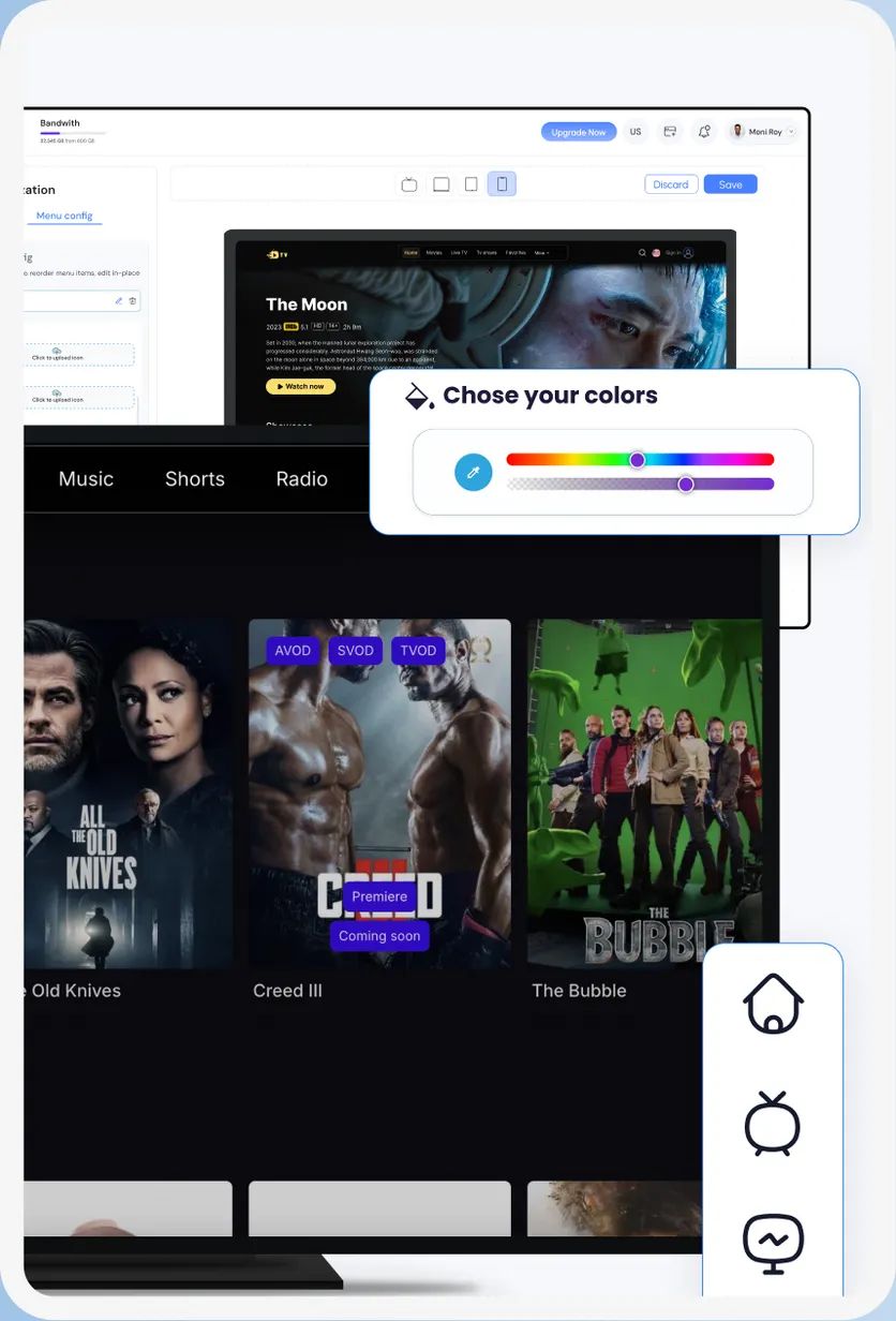 Custom OTT app branding and colour configuration